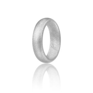 Silicone Wedding Ring - Dome Style - Silver by ROQ for Women - 9 mm Ring